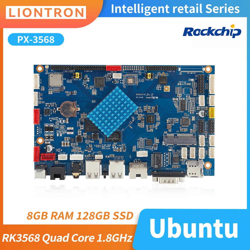 

Liontron Rockchip 8GB 128GB RK3568 Development Board Quad-Core High-Performance AI WiFi SBC for IoT Smart POS Terminal Board