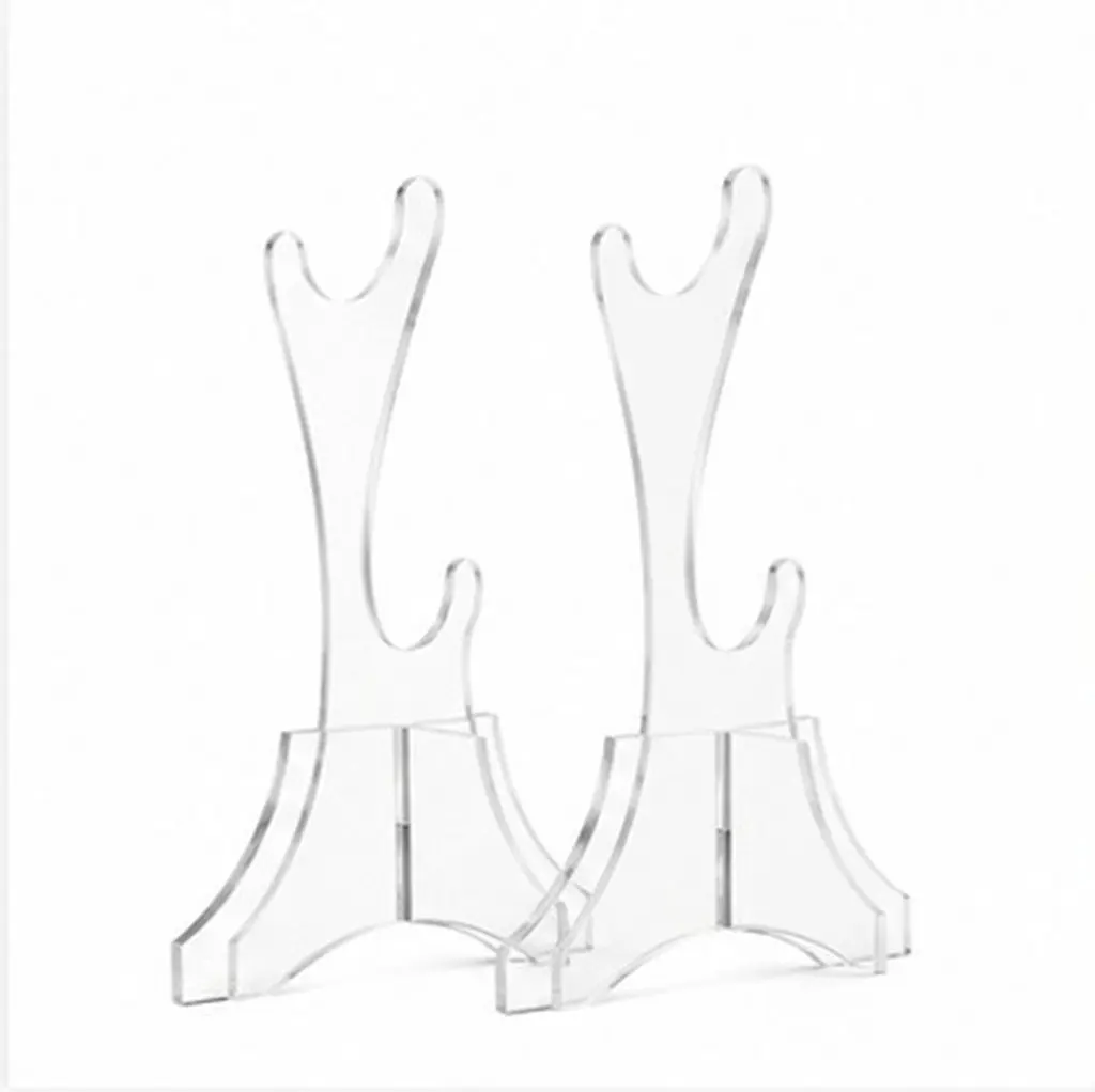 2Pcs Display Stand Acrylic Holder Stable Desktop Organizer Rack Tabletop Display Bracket Wand Stand