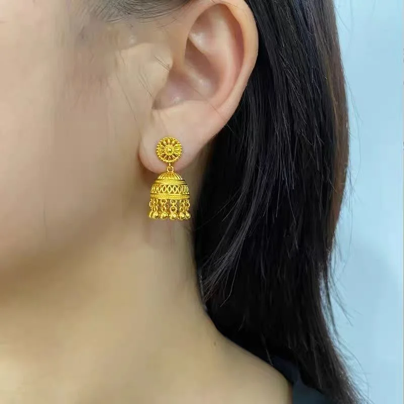 QEENKISS Gold Vintage Tassel Long Stud Earrings For Women Wedding Party Birthday Christmas Bride Mother Girl Lady Gifts EG5459