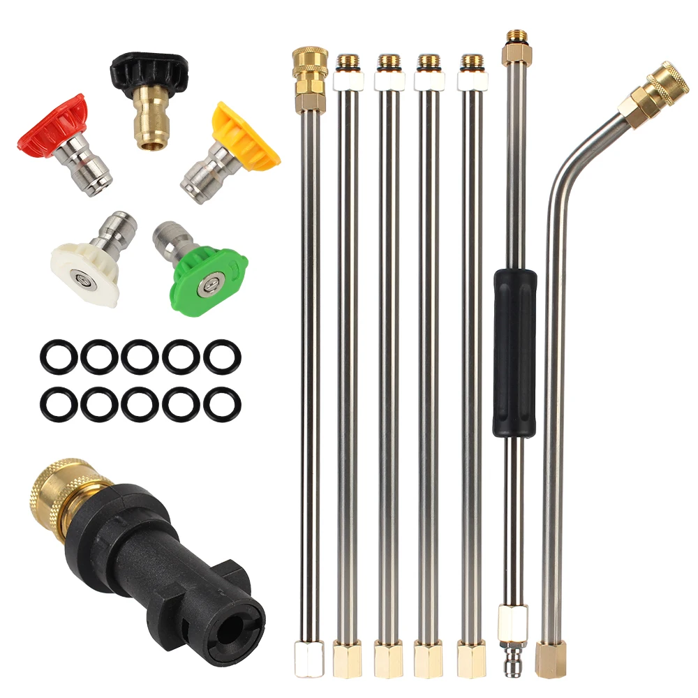 

Extension Wand Nozzle With 5 Quick Nozzles Water Spray Lance Powerful Roof Cleaner Car Washer Metal Jet For Karcher K Series