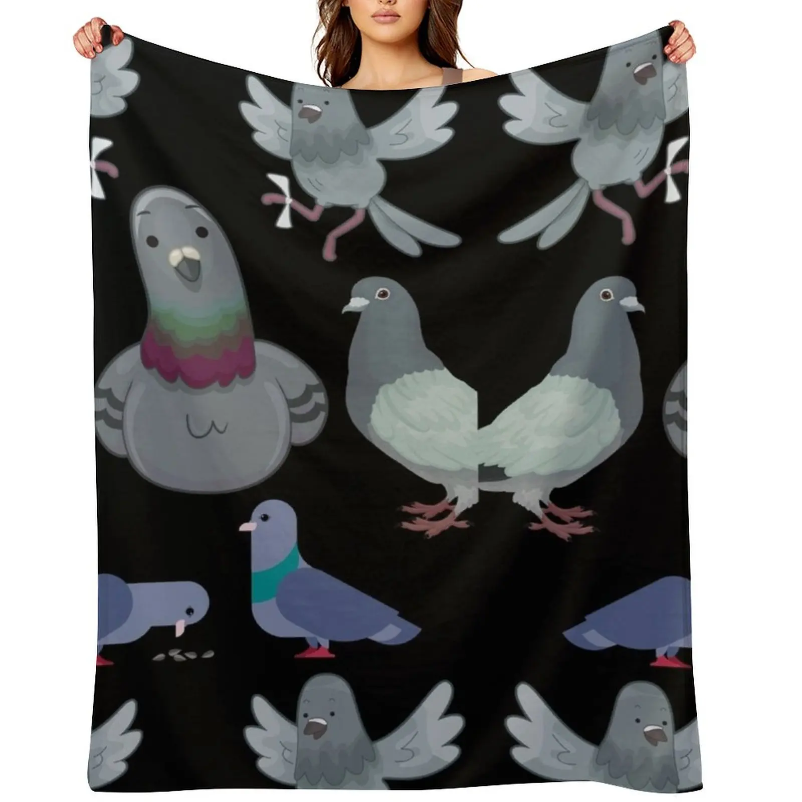 

Pigeon pattern-Best gift for for pigeon lovers Throw Blanket funny gift Hairys Personalized Gift Beautifuls Blankets