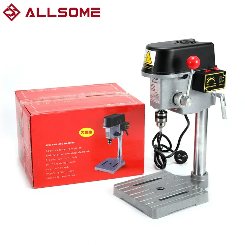 ALLSOME 220V 340W Electric Drill Stand Mini Table Top Bench Drill Stand Holder DIY Bracket Fixed Frame