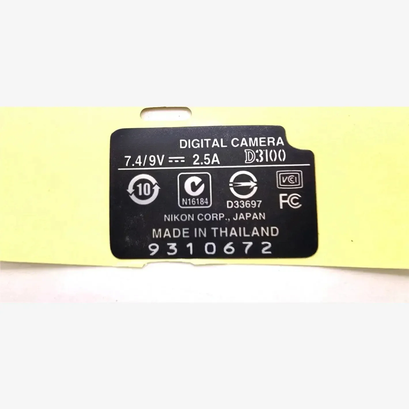 

1 PCS for nikon D3100 D3200 D3300D3400D5200D5100D5300 TAB at the bottom of fuselage serial number paper