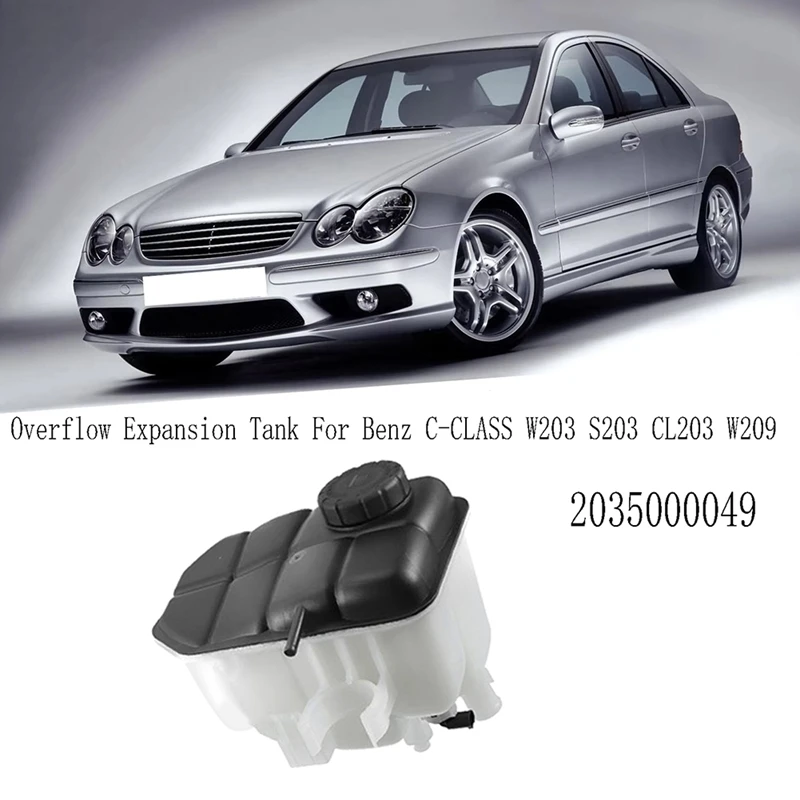 Super Sale 2035000049 Coolant Reservoir with Cap Level Sensor Overflow Expansion Tank for Benz C‑CLASS W203 S203 CL203 W209
