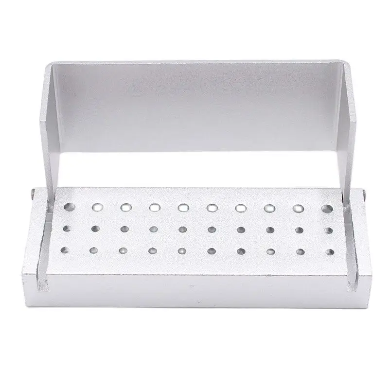 Caja de desinfección Dental para fresas FG y RA, bloque de soporte de fresas dentales de aluminio, Autoclavable, 30 agujeros