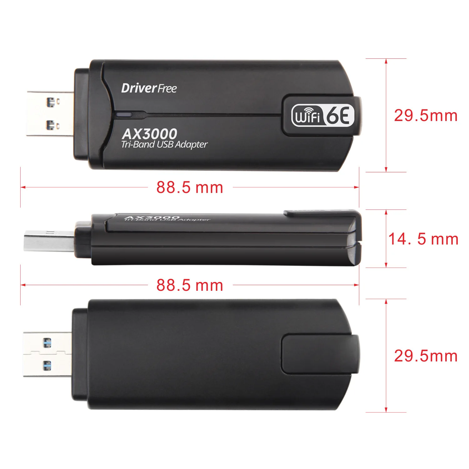 

AX3000 network interface cards RTL8832CU Wifi 6E 3 Band 2.4g 5ghz 6ghz 3000Mbps Wifi USB 3.0 Adapter