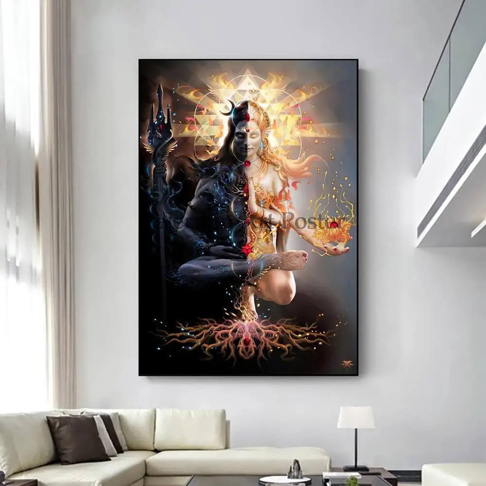 lord shiva Artwork Canvas Interior Paintings Prints Vintage Scandinavian Wall Posters Pictures Room Decor Cuadros Para Salon