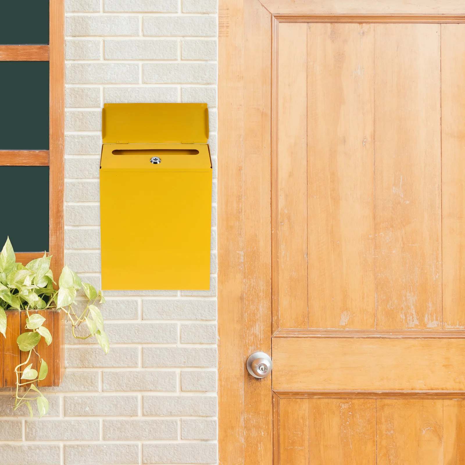

Tin Mailbox Retro Decor Large Decorative Iron with Post for outside European Modern Office Rustic