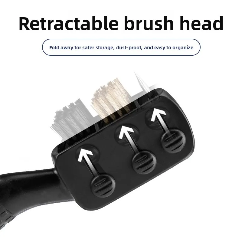 PGM Golf Club Cleaning Brush Retractable Groove Cleaner Double Sided Brass Nylon Brush with Carabiner SZ008 view 3