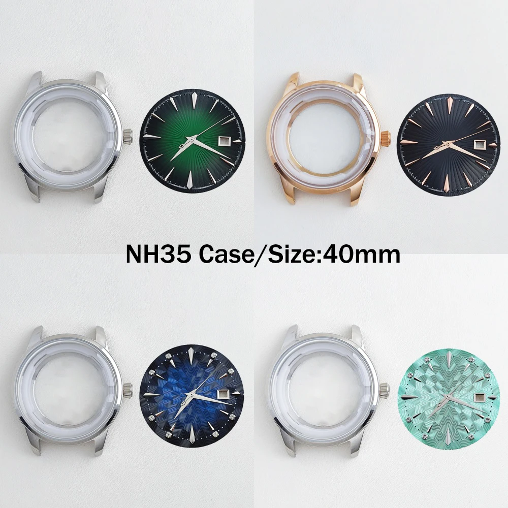 40mm NH35 watch case dial men's cocktail fashionable diving watch case custom logo dial suitable for NH35/NH36 movement module