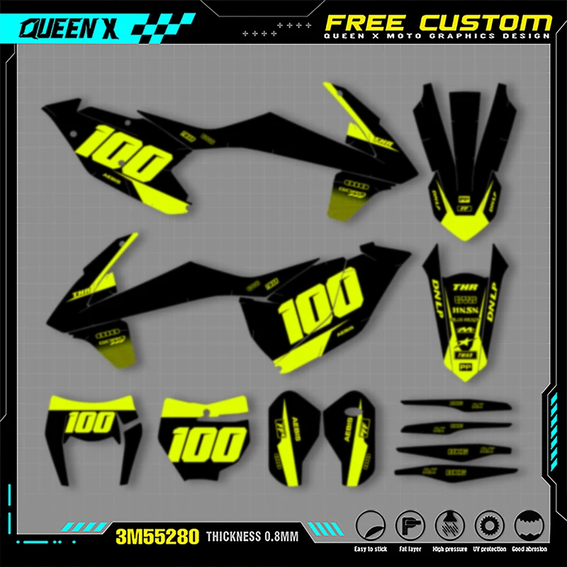 

QUEEN X MOTO мотоциклетные графические наклейки, наборы наклеек для KTM SX SXF 2016 2017 2018 EXC XCW 2017 2018 2019 250 300 350 400