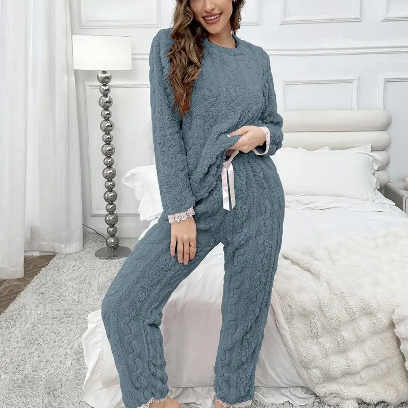

Women's Clothing Pajamas Winter Thicken Keep Warm Leisure Comfortable Outdoors At Home Sleep Fashion Exquisite Suit Minimalist