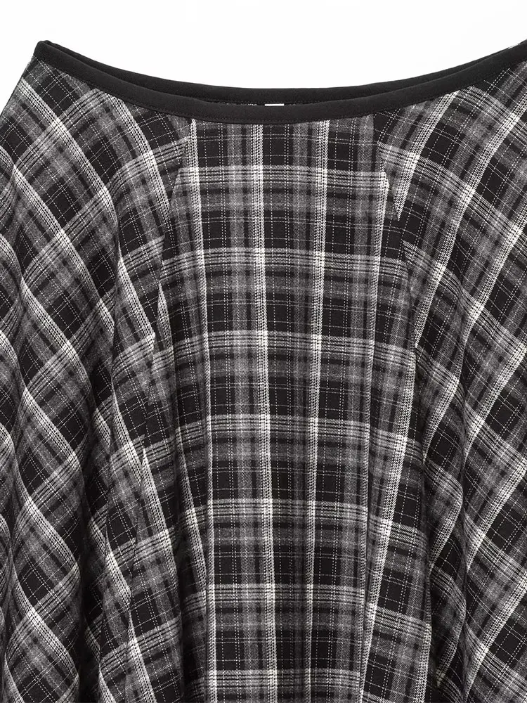 TFAFXY Vintage Plaid Printed Women Long Skirts 2025 Autumn Winter Zipper High Waisted A Line Swing Midi Long Skirt Y2K