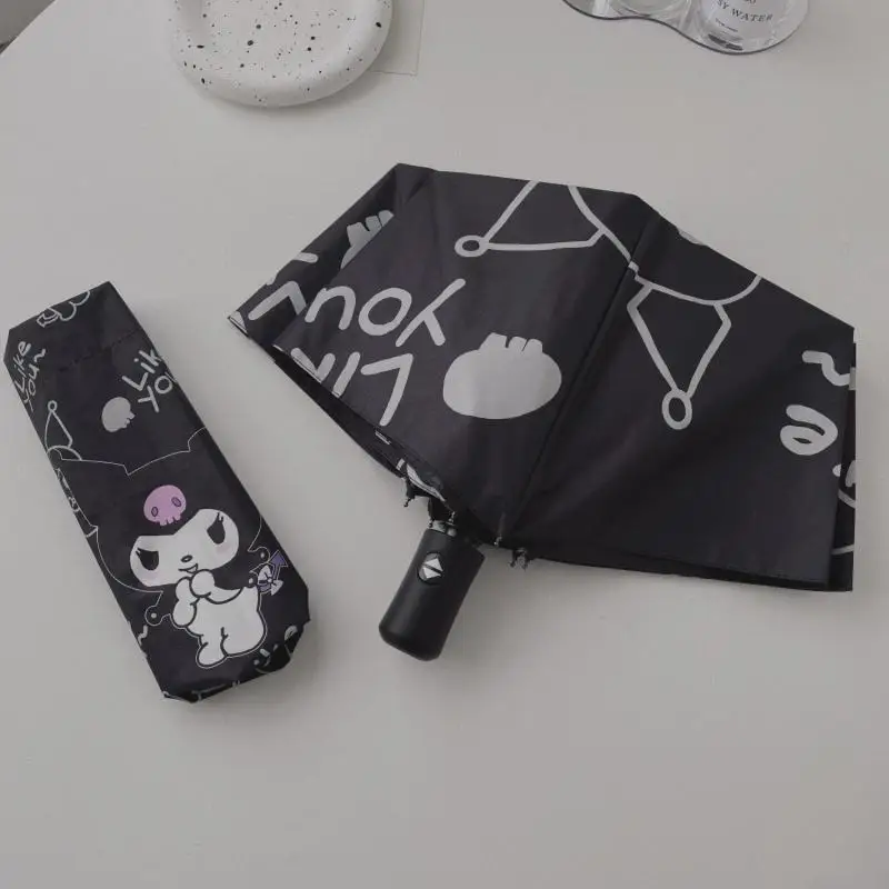 

Sanrio Umbrella Sunshade Umbrella Triple Fold Sunscreen Anti Uv Thick Reinforcement Ins Sun Umbrella Cartoon Kuromi Umbrella