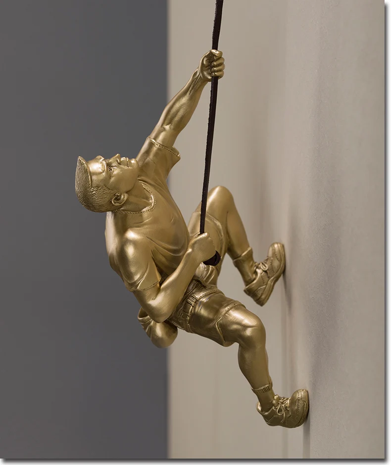 Master engraver Limited Edition TOP Copper Carving Art # home company BAR CLUB WALL Extreme SPORT Rock Climbing ART Sculpture