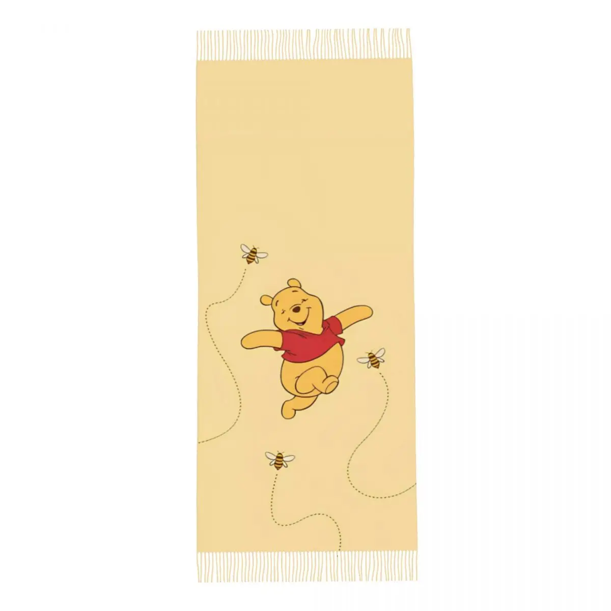 Bufanda para mujer con borla divertida Winnie The Pooh Bee largo invierno cálido chal abrigo personajes de dibujos animados regalos bufanda de Cachemira