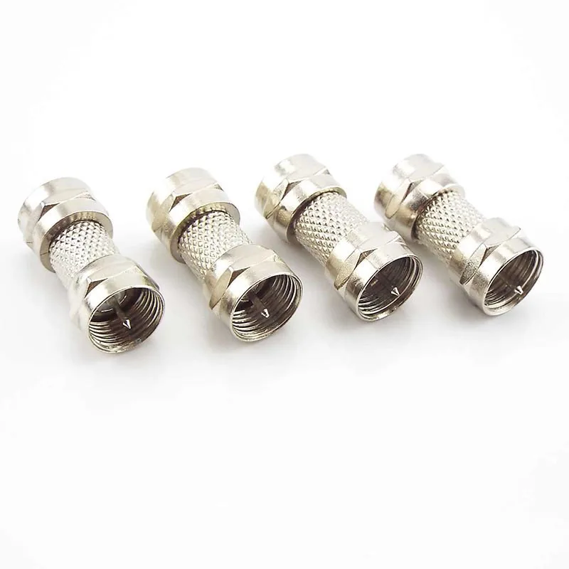 Silver Zinc Alloy F Type Male Plug Connector Socket to RF Coax TV Aerial Female RF Adapters 2.6*1.1cm Video Converter C1