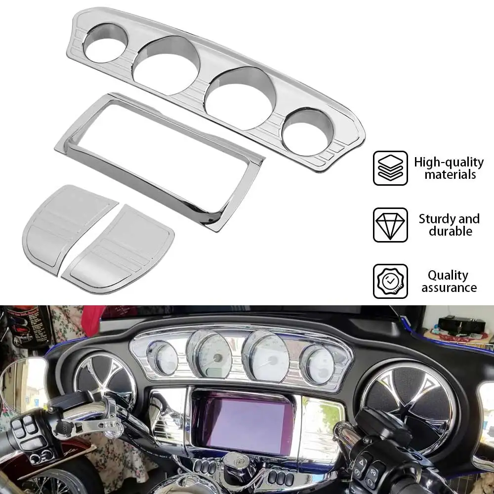 

Для Harley Electra Street Glide Tri 2014-позднее мотоциклетное внутреннее обтекатель, стерео переключатель, панель, хромированная отделка, акцентная крышка