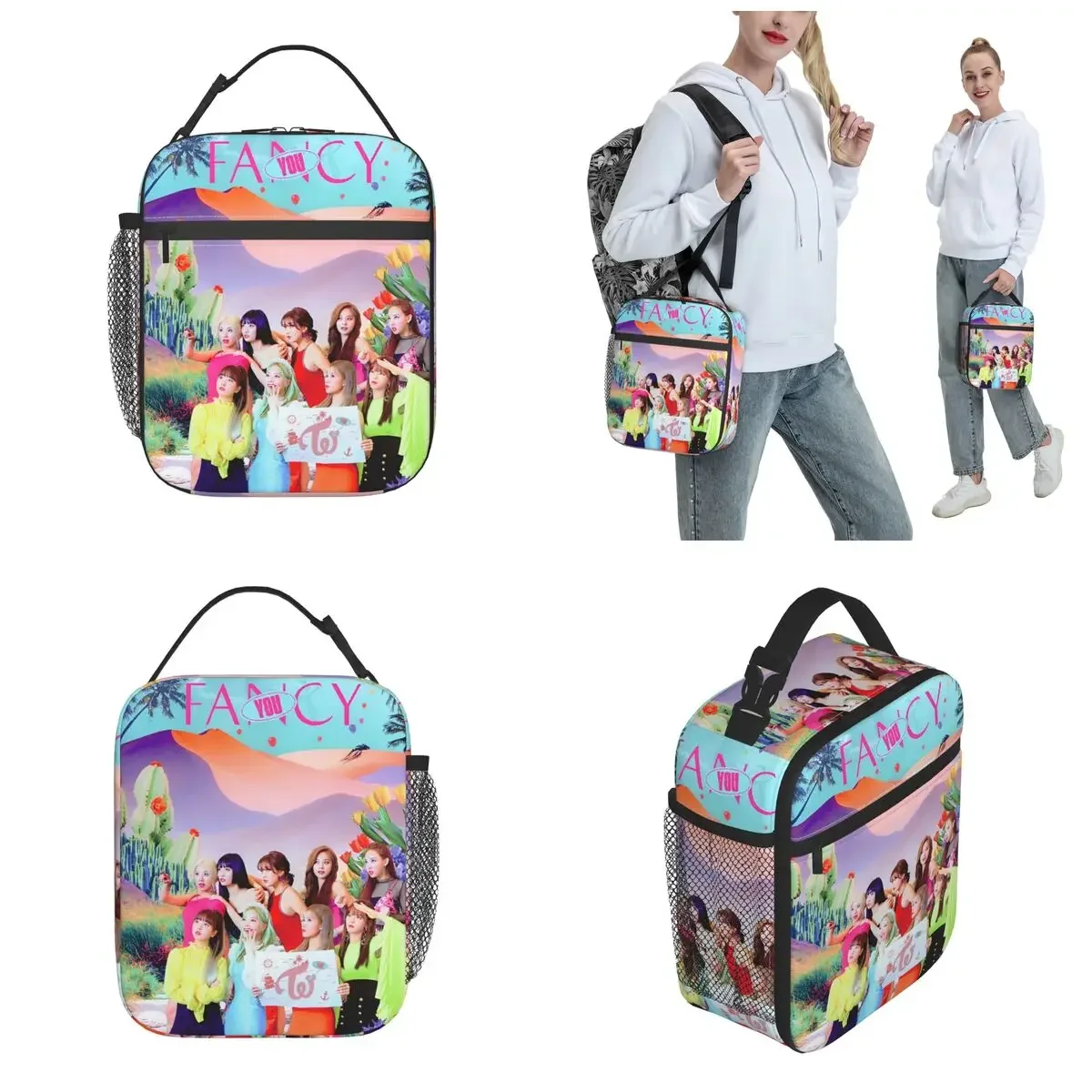 Lunch Box K-POP-TWICE Idol Pattern Accessories Lunch Food Box Unique Design Cooler Thermal Lunch Box For School