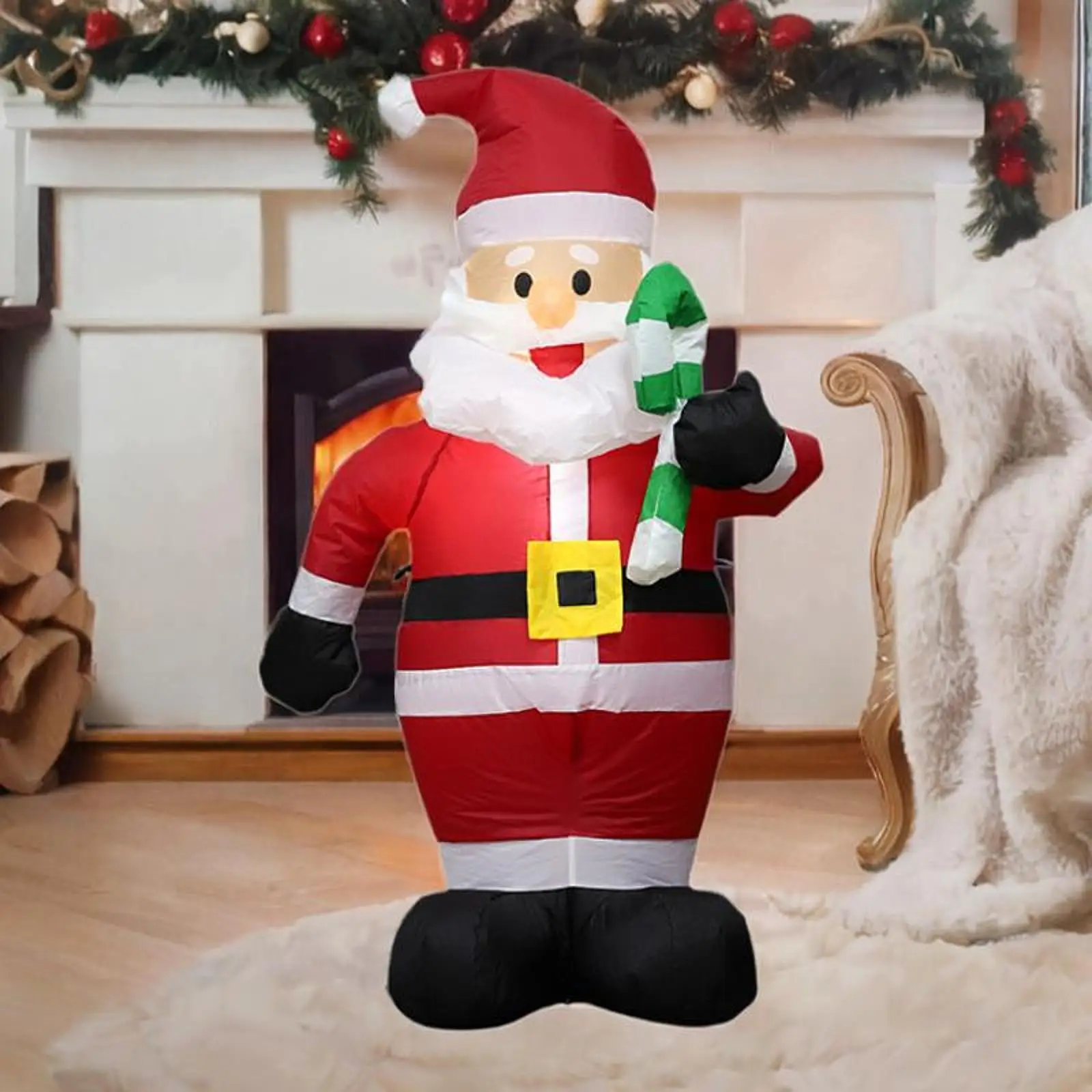 Christmas Inflatable Santa Claus Built in LED Lights 4 ft Christmas Inflatable Decoration for Patio Garden Outdoor Lawn Vacation