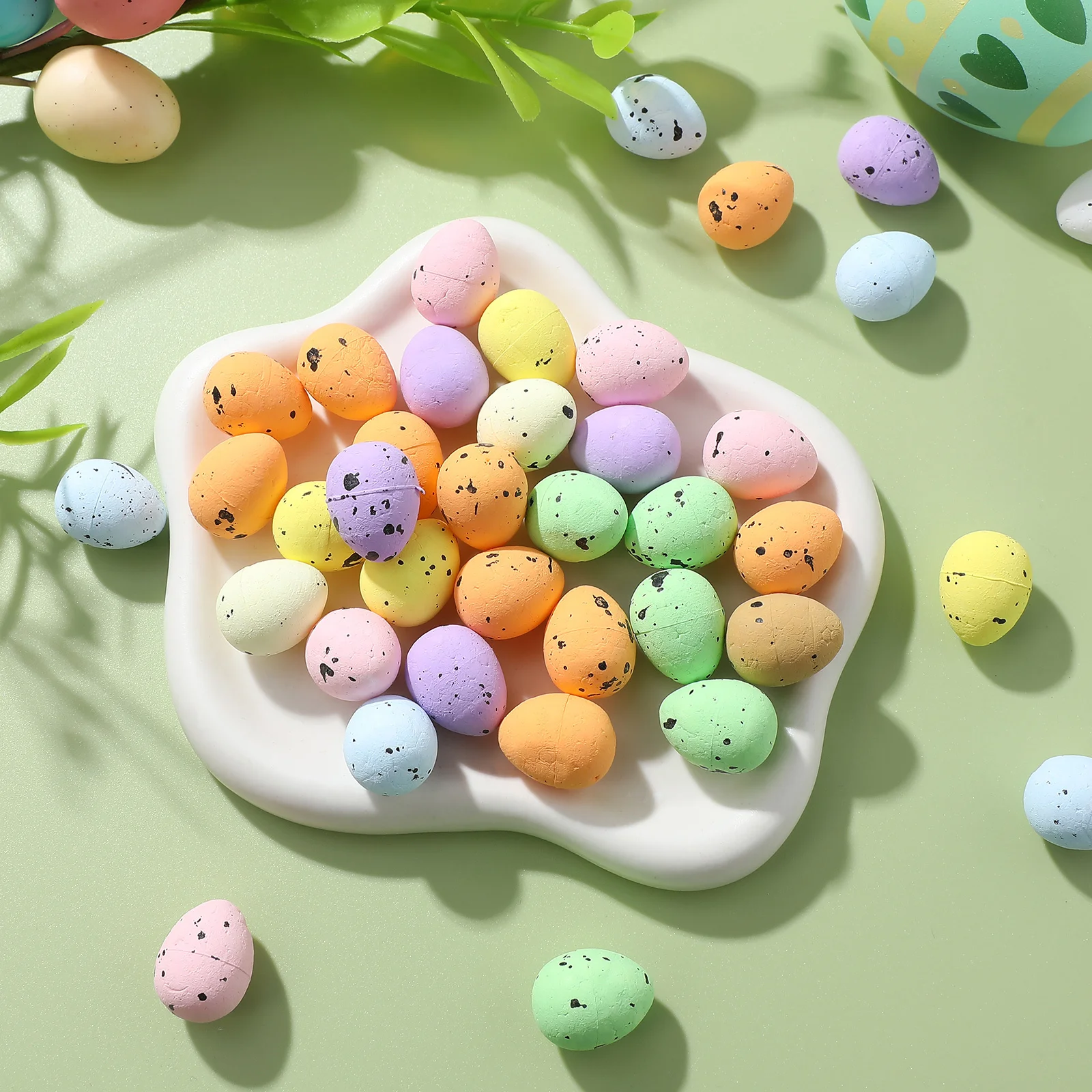 

200Pcs Colorful Miniature Easter Egg Decor Foam Simulation Lightweight Festival Home Decoration Photo Prop Foams Egg Decor