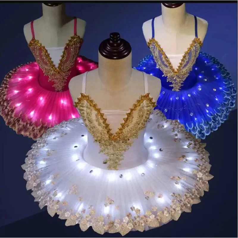 2026 New Professional Led Light Swan Lake Ballet Tutu Costume Girls Ballerina Dress Kids Ballet Dress Dancewear Stage Part FNBSC view 2