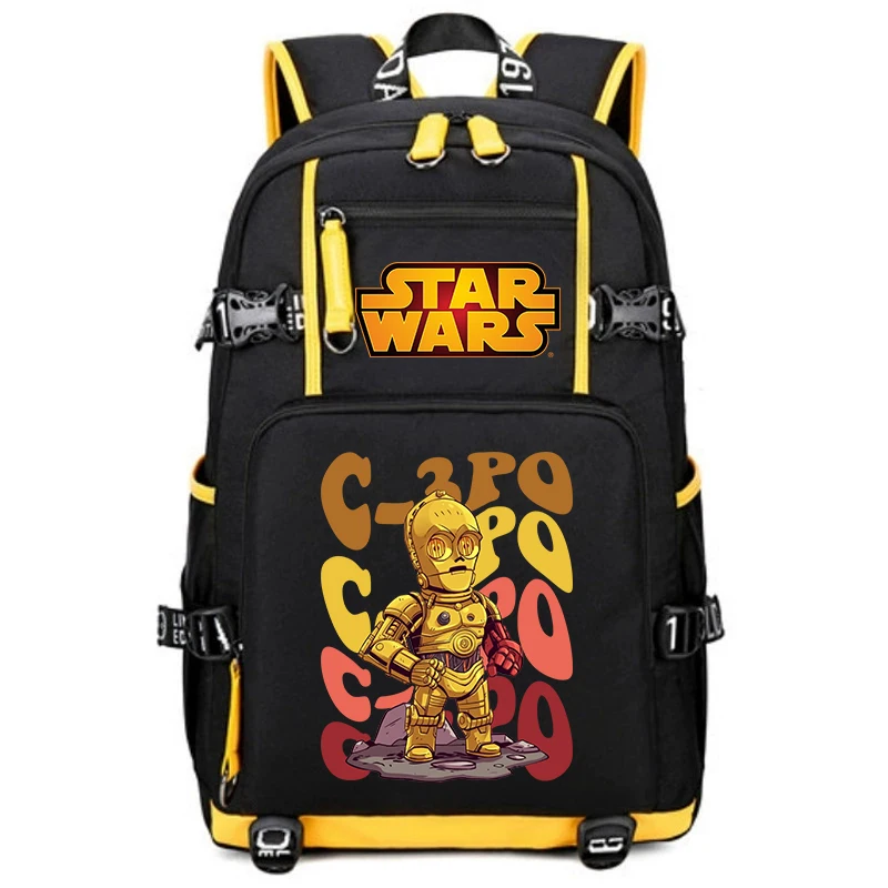 

Star Wars C-3PO Print School Backpack Large Capacity Student Bookbag Kids Laptop Travel Casual Daypack for Boys Girls