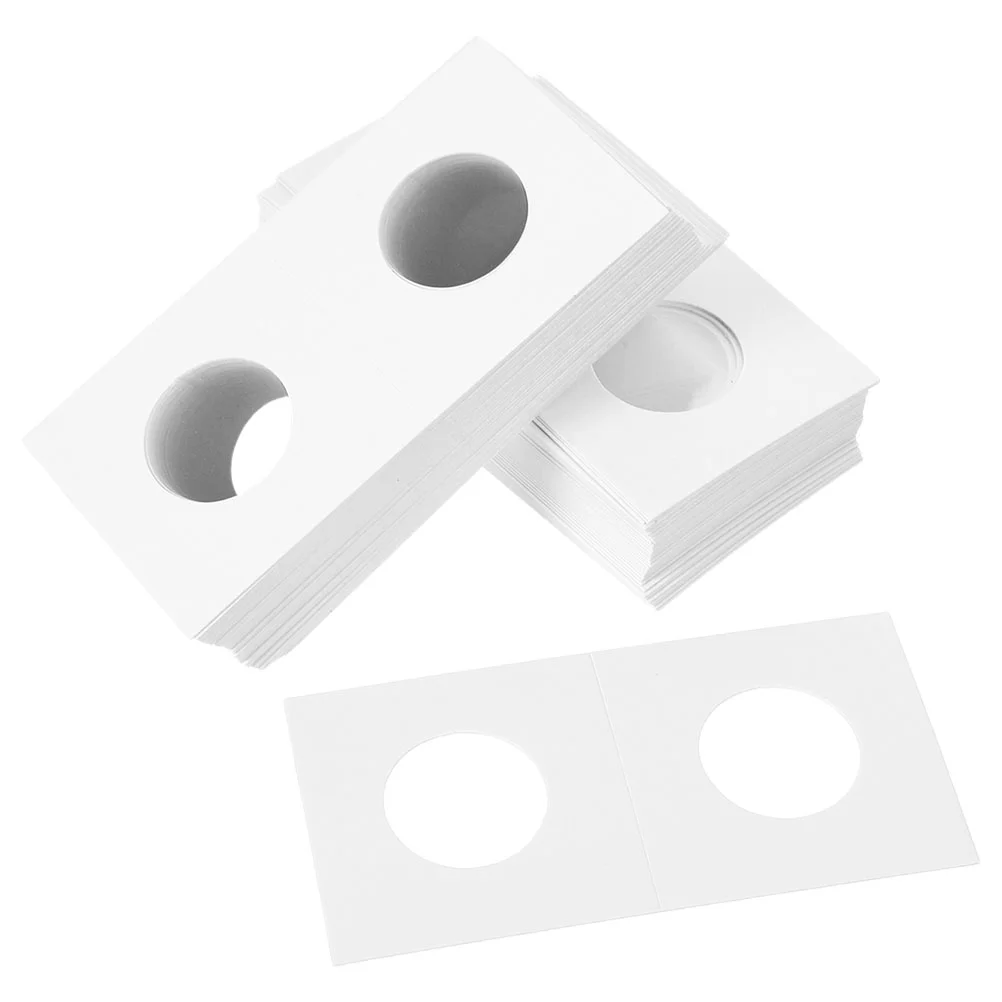 

50 Pcs Cardboard Coin Protectors Paper Clip Collection Supplies Bracket Coins Holders