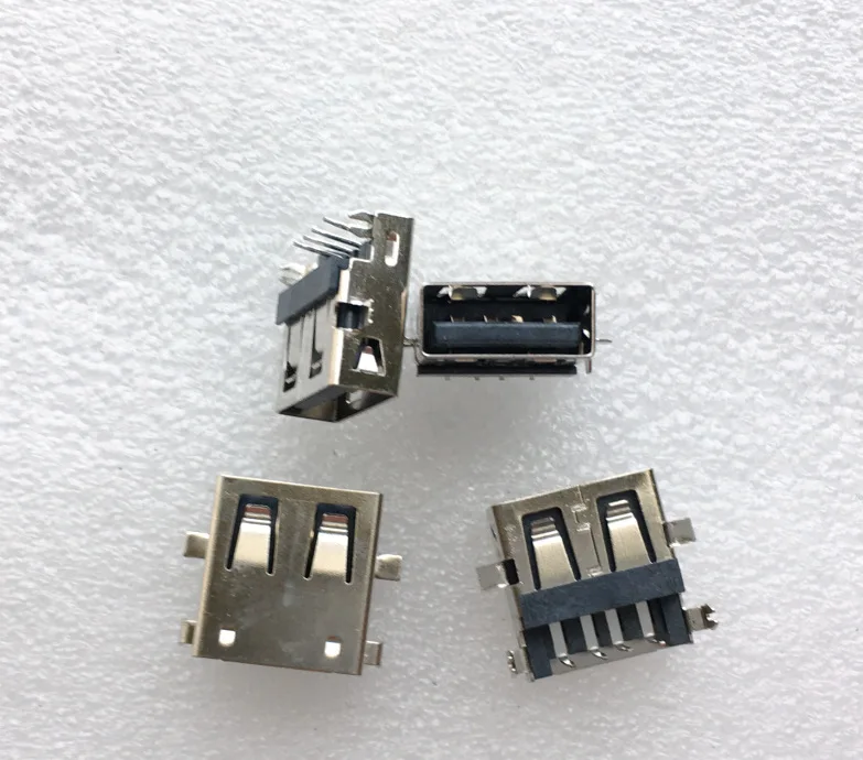 Fro USB 2.0 port, notebook, socket USB female seat 4P sinking plate type, tongue under, connector