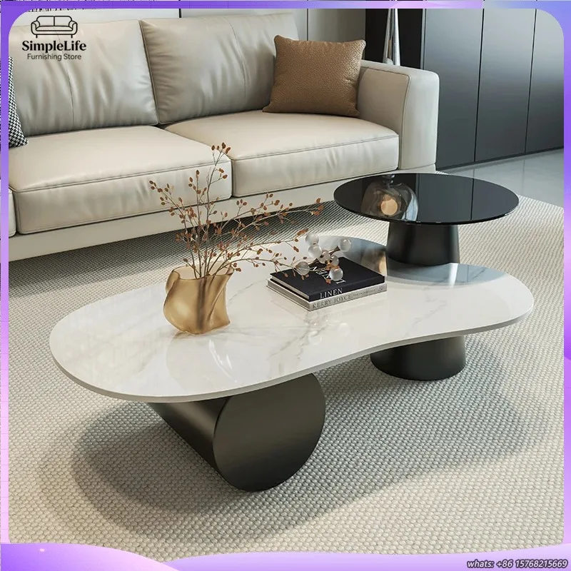 

Современный минималистичный журнальный столик для гостиной, компактный круглый или квадратный приставной столик, эстетичная мебель для дома и декора