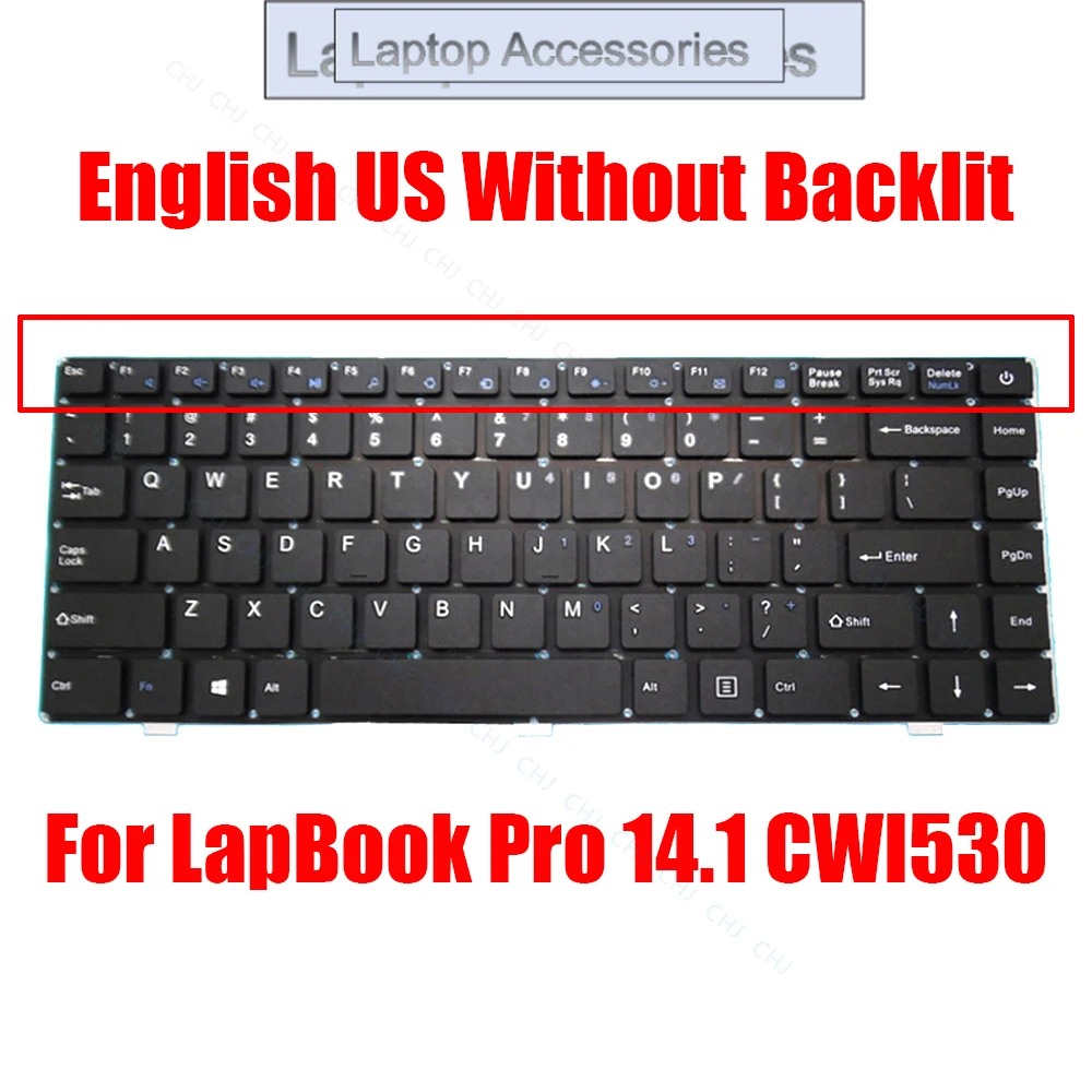 Сменная клавиатура для ноутбука Chuwi для LapBook Pro 14,1 CWI530, английская, американская, черная, без подсветки, новая Сменная клавиатура для ноутбука Chuwi для LapBook Pro 14,1 CWI530, английская, американская, черная, без подсветки, новая