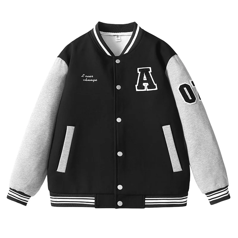 

Bomber Baseball Uniform Jacket Trendy Brand Hip Hop Loose Wild Casual Couples Street Retro Embroidery Jaqueta Feminina Varsity