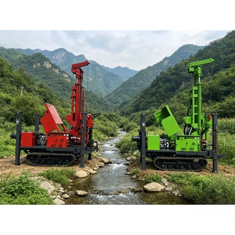 Customized Factory Direct Sale Water Well Drilling Rig Diesel Engine Driven Pneumatic Crawler Rig 200m-Drilling Depth Machine