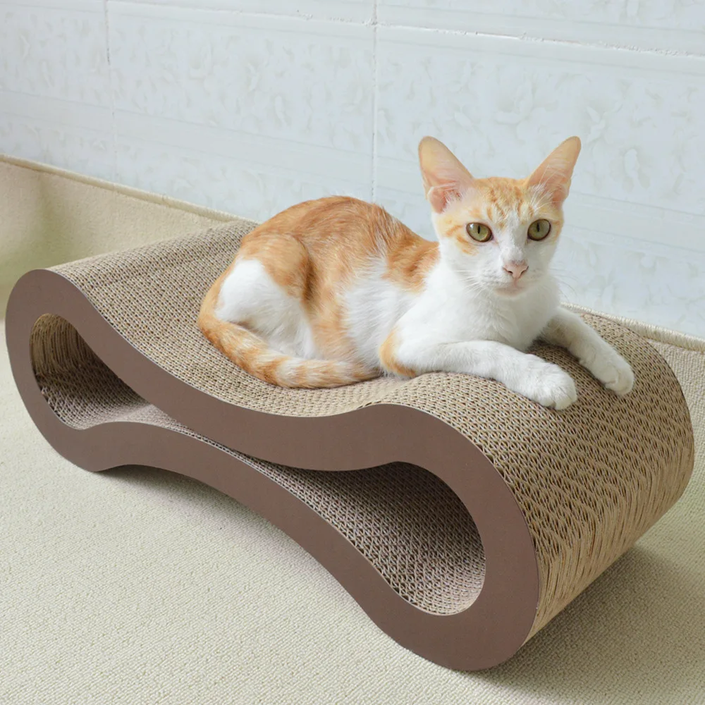 

8-Shape Cat Scraper Double-sided Design Luxury Corrugated Paper Grinding Claws Toy Cardboard Cat Scraper Board