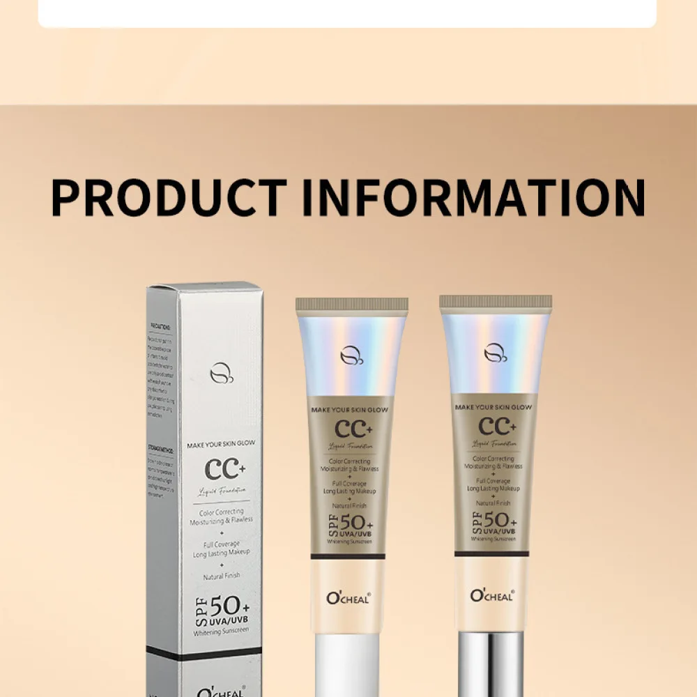 OCHEAL BB Cream Foundation Natural Concealer Hydrating Makeup Base Fluid Smooth Finish Primer Face Beauty Health Supply