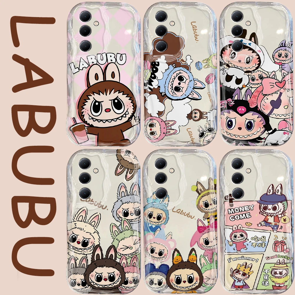 

Cartoon Brown Labubu 3D Wave Phone Case For OPPO Reno 11 F 8 T 7 Z 6 5 4 Pro F23 F11 F9 4G 5G Soft Silicone Back Cover