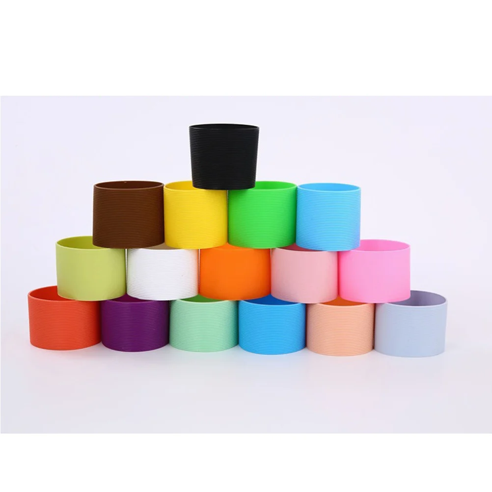 

5Pcs Anti-Skid Heat Resistant Silicone Sleeves for Glass Bottles Impact Protection Home Party Wedding Travel Accessories