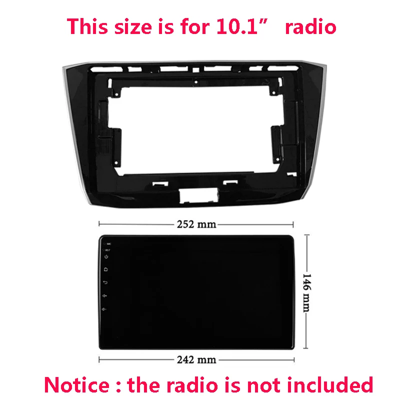 10.1 Inch Audio Panel for Volkswagen Passat 2016+ CAR Radio Fascia Refitting Dash Mount Install CD DVD Trim Face Plate Bezel