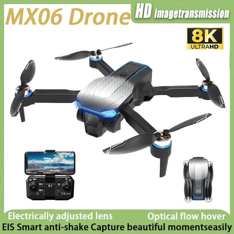 

MX06 Mini Drone Professional 8K HD Camera 5G WIFI Height Maintaining Wide Angle Obstacle Avoidance RC Helicopter Boys Toys Gifts