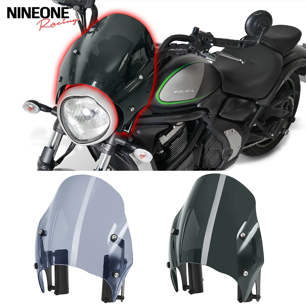 

Windscreen For Kawasaki VN 650 Vulcan S 650 VN650 2016-2025 Motorcycle Cafe Deflector Fairing Windshield Bracket Kit PC Steel