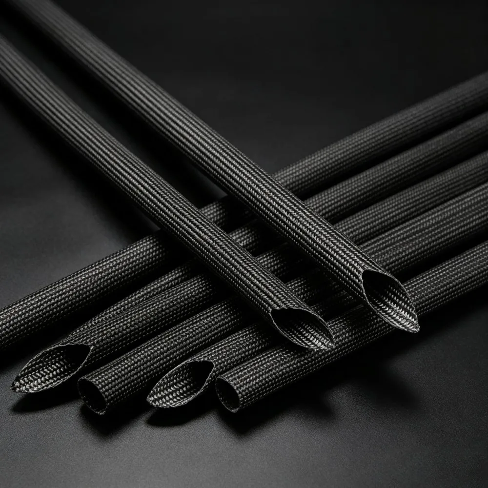 ID 1~ 35 mm Black Braided Fiberglass Sleeve 600 Deg. Heat Wire Protection Insulation Cable Sleeving Fiber Glass Sleeve