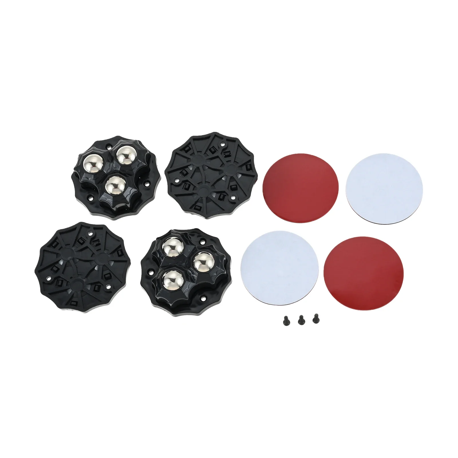 4Pcs Self Adhesive Caster Wheels Super Load-bearing 3 Beads Universal 360° Rotating Wheels For Home Appliances Storage Boxes