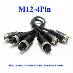 1Pcs M12 4Pin Aviation Male to Male /Female Female to Female Extension Cable GX12 Adapter for CCTV Camera Security DVR 20CM
