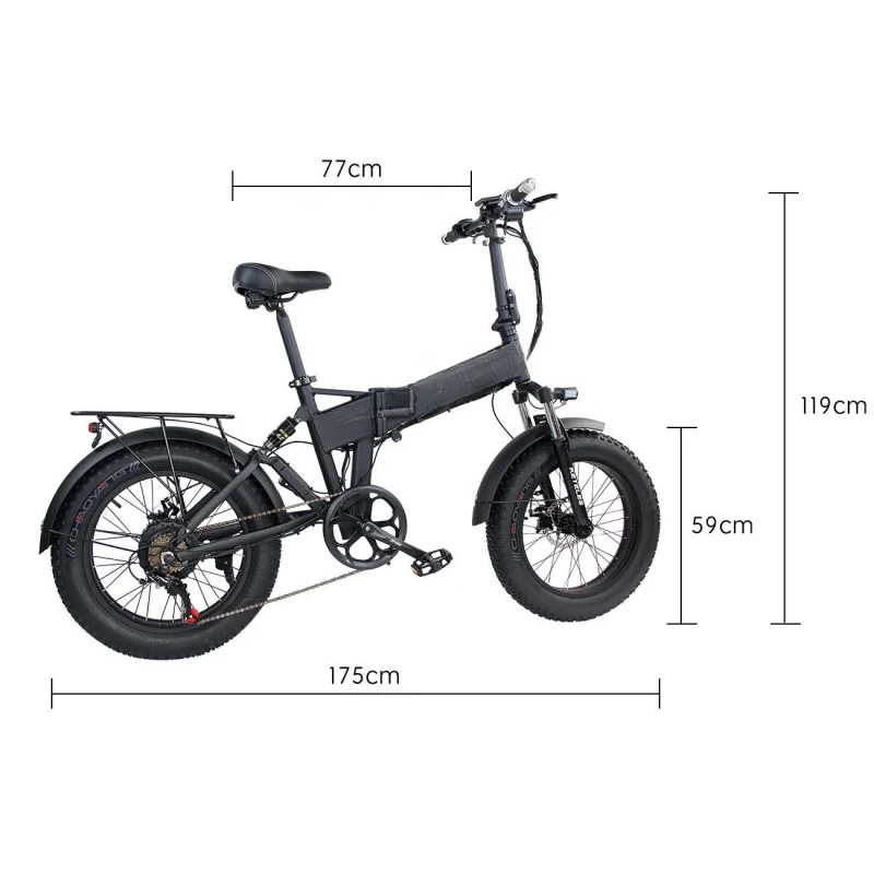 20-Zoll-All-Terrain-E-Bike, versteckte hydraulische Bremse, fetter Reifen, 7-Gang-Aluminium-Klapp-Elektrofahrrad für das Pendeln in der Stadt