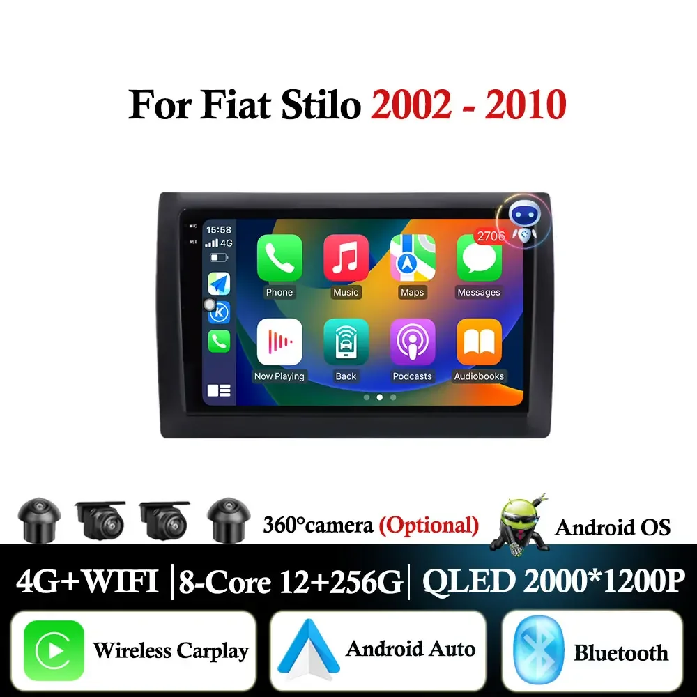 

Car Radio Video Multimedia Player For Fiat Stilo 2002 - 2010 Android Auto Bluetooth DSP Stereo WiFi GPS Navigation Head Unit