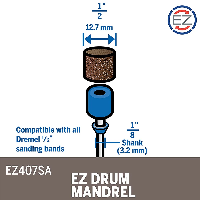 Dremel EZ407SA EZ taśma szlifierska bębnowa i trzpień 1/2 \