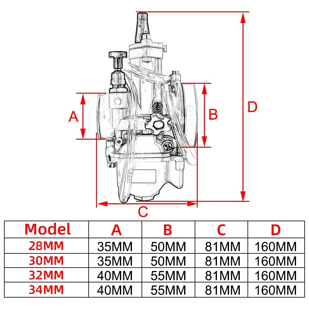 Карбюратор Keihin для мотоцикла, плоский карбюратор для скутера Keihin PWK 28, 30, 32, 34 мм, 2T, 4T, квадроцикла, кроссового велосипеда, эндуро, мотокросса, аксессуары