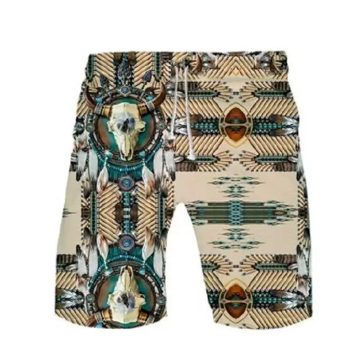 

Loose cartoon casual shorts mens summer 3D printed sports beach pants