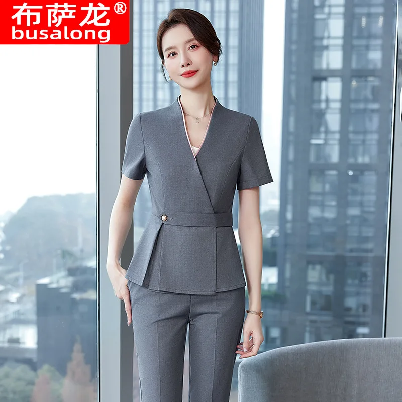 2024New High-Grade Business Suit Gold Jewelry Shop Shopping Guide Work Clothes Hotel Front Office Cashier Work Clothes