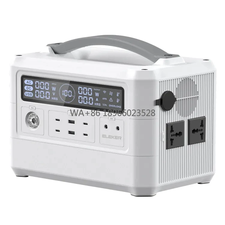 

Портативная электростанция 600 Вт для улицы, мобильный источник питания, солнечная аварийная система хранения энергии, с радиатором охлаждения